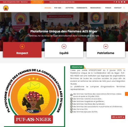 Aperçu : Plateforme Unique des Femmes AES Niger